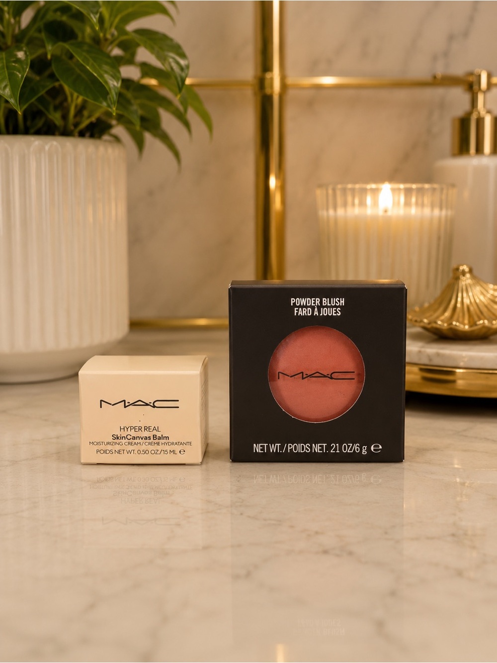 MAC Burnt Pepper Powder Blush + Hyper Real SkinCanvas Balm Duo NEW